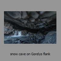 snow cave on Gorelys flank